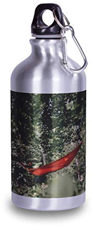 Kopierladen Karnath GmbH Trinkflasche aus Aluminium mit eigenem Foto oder Text selbst gestalten - Silberne Trinkflasche mit Text oder Motiv bedrucken lassen