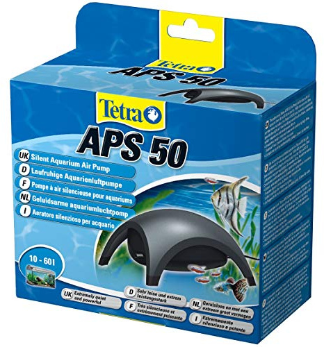TetraTec Aquarium Fish Tank Air Pumps Silent with Accessories (Single Outlet 50L/h, Black)