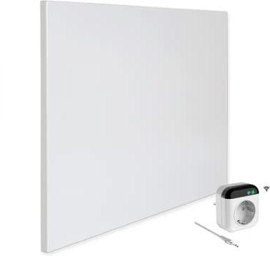 VIESTA® Calefacción de pared por infrarrojos con termostato [CONTROL REMOTO+CONTROL WIFI] – Calefacción por infrarrojos para montaje en pared – Carbon Crystal Infrarrojo – (Modelo TH70 WIFI - 300W)