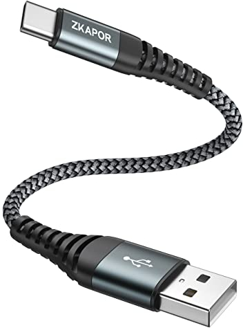 ZKAPOR USB C Kabel Kurz 30CM, Schnellladekabel USB C 3A Nylon Geflochtenes USB Kabel Typ C Kompatibel Mit iPhone 15/15 Pro Max, Samsung Galaxy S24/S23/S22/S21, Note 10, Huawei P40/P30, Google Pixel