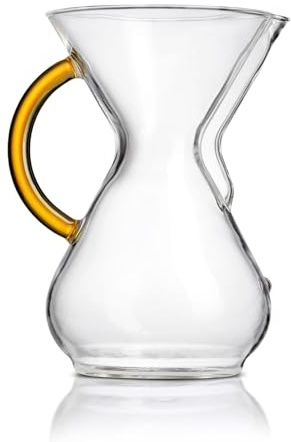 Chemex Pour-Over Glass Coffeemaker - Colored Glass Handle Series - 6-Cup Gold - Exclusive Packaging