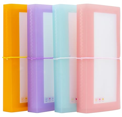 4pcs 8.4 x 18.4cm Small Stickers Storage Book, Sticker Collecting Album, Stickers Organizer Binder (Colorful)