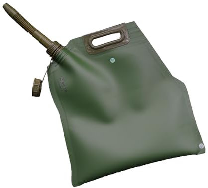 BUENATIENDA Bidón de combustible plegable de 10 l, de TPU de 2 mm, con manguera de 20 cm, depósito de gasolina a prueba de fugas para coche, moto, camping y Notfa (verde) (10 l)