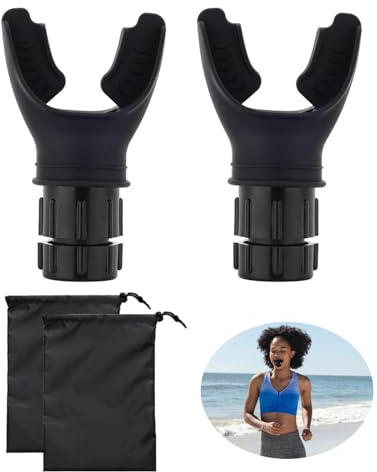 2 Stück Breathing Trainer Set, Lung Trainer, Breathing Training Device for Lung Capacity，Adjustable Resistances Breathing Endurance für Erhöhung der Lungenkapazität Steigerung der Atemausdaue（Black）