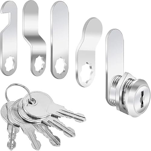 Cerradura para buzón de 5 llaves, cerradura para taquilla de 20 mm, cerradura para muebles con 5 placas de bloqueo diferentes, se utiliza en armarios, archivadores, cajas fuertes