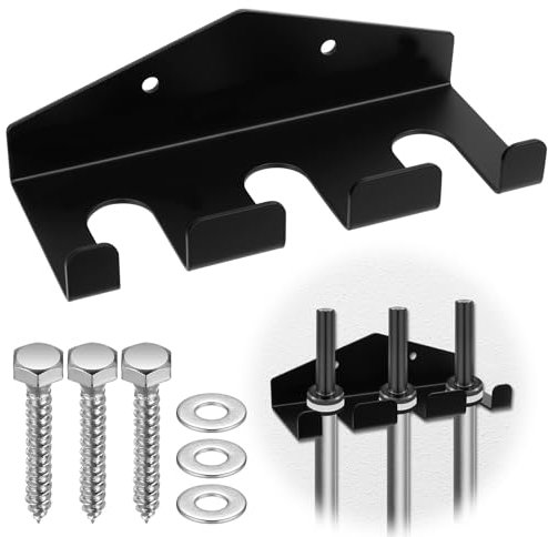 Vertikale Langhantelstange Wandhaken, Hantelständer Wandhalterung für Olympische Hanteln, Hantelablage für 3 Stangen, platzsparend Langhantel Ständer zum vertikalen Aufhängen (3 Stangen/Schwarz)