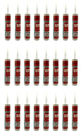 Silicone Acetico Trasparente Set da 12 o 24 Pezzi Sigillante Antimuffa per Vetro, Alluminio, Smalto, Ceramica, Adatto per Bagno e Cucina (24)