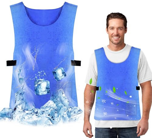 Gilet Réfrigérant pour Hommes | Gilet de Sécurité de Refroidissement Respirant | Gilet Réfrigérant de Sport | Gilet Réfrigérant Réglable en PVA | Gilets de Travail D'extérieur pour Hommes et Femmes
