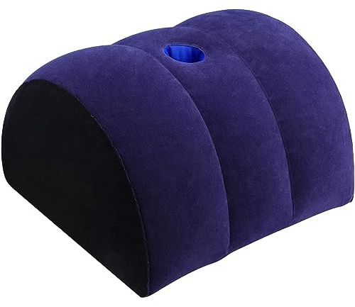 LuxoCare Almohada inflable de media luna – Almohada inflable multiusos debajo de la almohada de rodilla para dormir de espalda, cojín elevador de piernas para soporte de rodilla, espalda baja, pie