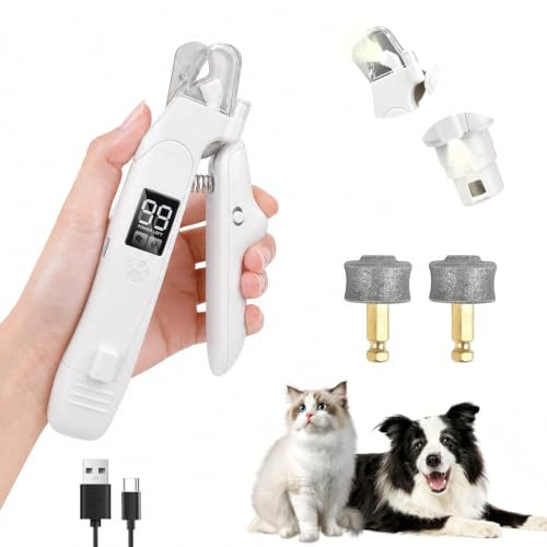 2-in-1 Dog Nails Clippers & Grinders with LED Lights and Safety Guard