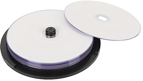 Cuifati Tomma DVD-R-skivor, 4,7 GB 16X Höghastighets-DVD R-mediaskiva, Inspelningsbar PC-skiva för Flera ändamål för Filmer Musik Foton PC-säkerhetskopiering (10 st)