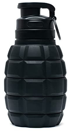 TUFCUP Spit Cup Spittoon for Chewing, Portable Reusable Spit Dipping Cup with Lid, Collapsible Spill Resistant Leak Proof Silicone Body Travel Spitter (Black)