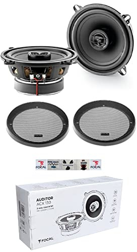 KIT Set FÜR Focal Auditor ACX-130 ACX130 2 koaxiale enceintes 2 Stimmen von 13 cm 130 mm 5,25 Durchmesser 50 Watt RMS und 100 Watt max 4 Ohm 90 dB, das Paar + Gitter und 5 Aufkleber angeboten