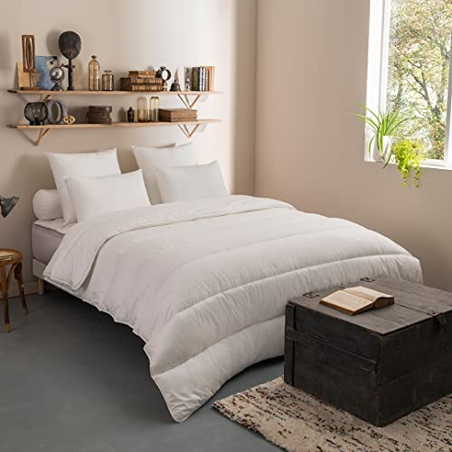 DODO - Couette Légère Protection Active 140x200 cm - Garnissage Fibre Creuse Siliconée 200g/m² - Circulation de l'air - Anti-acariens - Enveloppe Polycoton - Lit 1 ou 2 Personnes