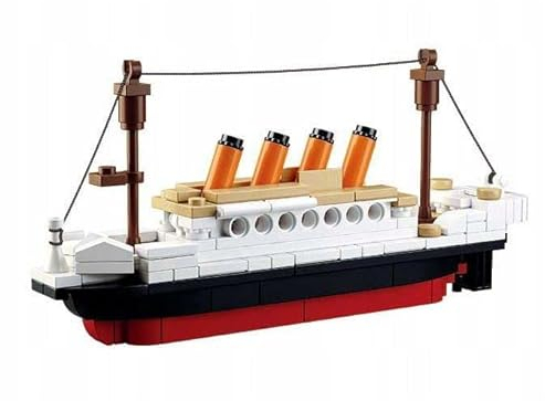 BirnePower Klemmbausteine Spielbausteine Spielset für Kinder Schiff Bausatz Spielfigur 194 Teile Ausflugsschiff Titanic Bausteine Spielzeug G096089