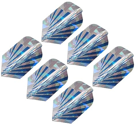 PATIKIL Slim Dart Flights, 6 Pack PET Unique Design Dart Accessories for Steel Tip Dart and Soft Tip Darts, Blue Silver Tone