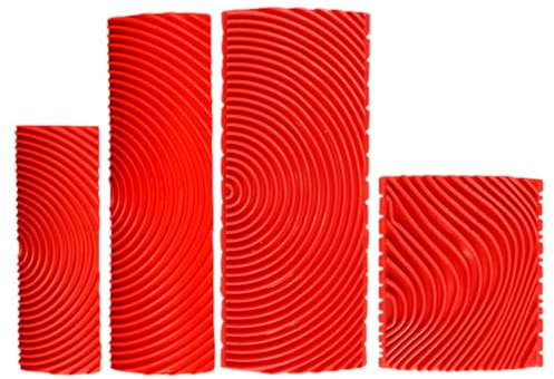 4 Stück Holzmaserung Werkzeug Gummi Malwerkzeug, Holzmaserung Schablone Wood Graining Tool, DIY Wandfarbe Wood Grain Roller, Wiederverwendbare Maserierwerkzeug Holzmaserung Dekoration