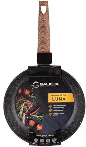 GALICJA Bratpfanne 24cm Antihaftbeschichtung Schwarz - Vielseitige Pfanne für jeden Tag