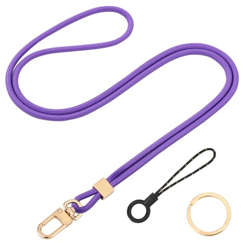 Segus Lanyard, 1 Pieza Cuelga Llaves Cuello, Cinta Cuello Llaves con Hebillas Giratorias Metálicas, Lanyard Enfermera, para Entusiastas de las Actividades al Aire Libre (Morado)