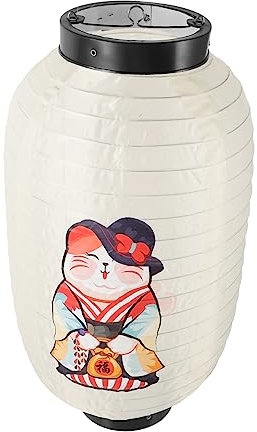 ROMISBABA Lanterna giapponese carta all'aperto per festa con luci LED sospeso girare colorato piatti giapponesi japanese food lanterna sospesa per sushi lanterna sospesa per barbecue tessuto