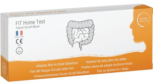 Patris Health® Test Sangue Occulto Feci – Autotest per polipi intestinali, sanguinamenti intermittenti e screening colon – Facile da usare, risultato in 15 minuti, certificato
