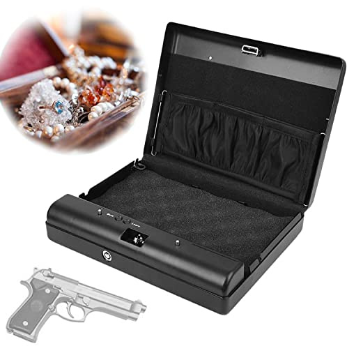 YKMYXZ, Vapenskåp, Bärbar handeldvapenskåp for 2 pistoler Biometriskt handvapensäker Snabbåtkomst Fingeravtryck Pistolsäker(34x29.5x8.5cm)