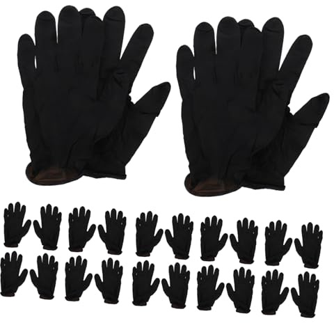 TOYZFRIENDY 100 piezas Guantes Desechables de Negro Unidades Gruesos Resistentes Ácidos y Álcalis Seguros para Cocina y Limpieza Multipropósito