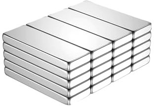 20 Pezzi Magneti al Neodimio 30x10x3 mm, Calamite Rettangolari Piatte Potenti con Rivestimento Anti-Ruggine, per Cucina, Lavagna Magnetica, Ufficio, Progetti Fai da Te