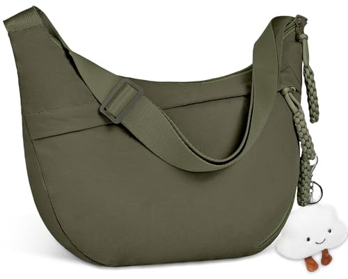 Aucuu Crossbody Bolso de Nylon, Bolsos Bandolera Moda Bolso para Mujer, Bolsos Cruzados con Cremallera, Correa Ajustable, Múltiples Bolsillo, para Compras Colegio Trabajar Viajar