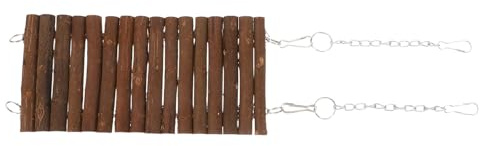 BESTonZON Suspendu Bois pour Perroquets Tunnel et Hamac Naturels à Mâcher pour Petits Animaux Balançoire Escalade pour Hamsters et Oiseaux Accessoire Cage Facile à Installer
