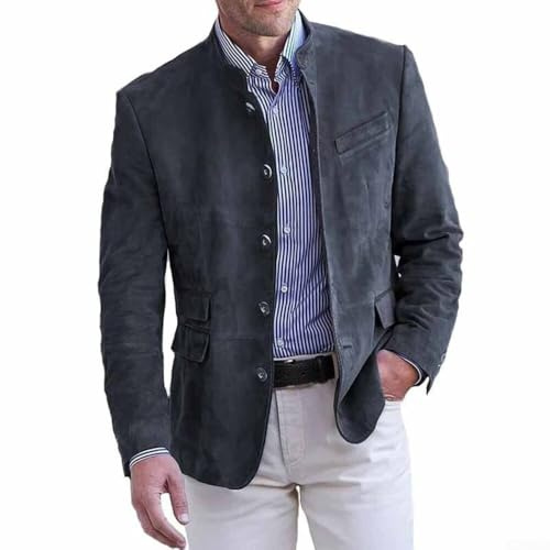 SPORTARC Blazer décontracté en daim pour homme, manteau de costume intelligent et décontracté pour l'automne et le printemps, veste sur mesure pour le travail et le bureau