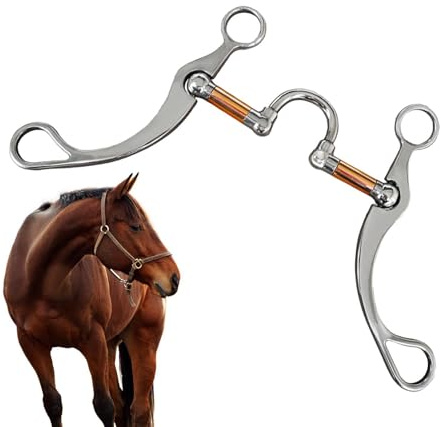 Generisch Baucher - Gancio sospeso, in acciaio inox con tubo in rame , bocca da 12,7 cm, spessore 12 mm, dentizione anti-trazione, attrezzatura da allenamento per il controllo dell'equitazione