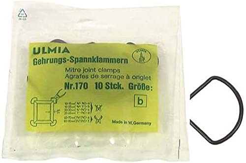 Ulmia Grapas (grapas de inglete) – Pinzas tensoras de acero para muelles endurecido de alta calidad con puntas afiladas, no daña la fuerza de sujeción, ancho de punta: 20 mm – 170 C.