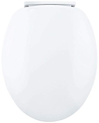 Wirquin 20718118 Abattant WC Chut blanc en thermodur avec fermeture ralentie et déclipsable, forme en U