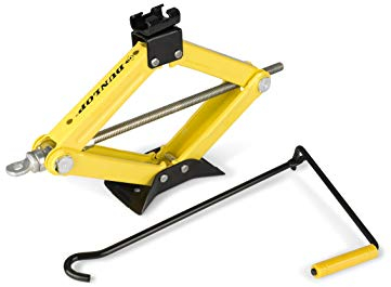 Dunlop Scherenwagenheber 1500 kg | Kfz-Wagenheber mit Spindelantrieb | Flache Bauweise - nur 105mm Bodenfreiheit benötigt | Maximale Hubhöhe 380mm | GS geprüft