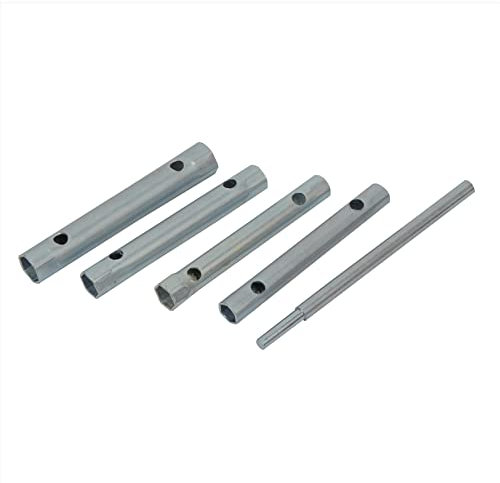 Dapetz ® 5-Piece Monoblock Tap Spanner Set with Tommy Bar, 8mm - 13mm Hex Metric Box Spanner Wrench, Shower Valve Socket Wrench, Water Tap & Horseshoe