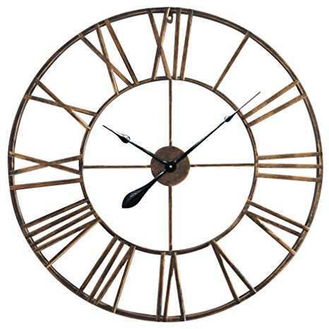 Casa Chic Wanduhr für Küche Wohnzimmer Badezimmer, Uhr Lautlos, Wanduhr Groß, Metall Uhren mit Quarz-Uhrwerk, Große Küchenuhren, Wand-Uhr Modern, Vintage Wanduhr ohne Tickgeräusche, Outdoor Uhr 73 cm
