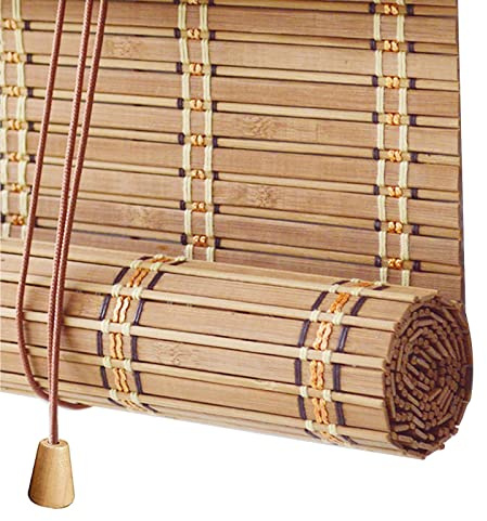 Duchunsheng Store Enrouleur Bambou - Stores À Rouleaux Romains - Store Fenetre Occultant - Tissés À La Main, Décoration Rétro, Respirant, Store AntisRegard, pour Intérieur Extérieur Jardin Fenêtre