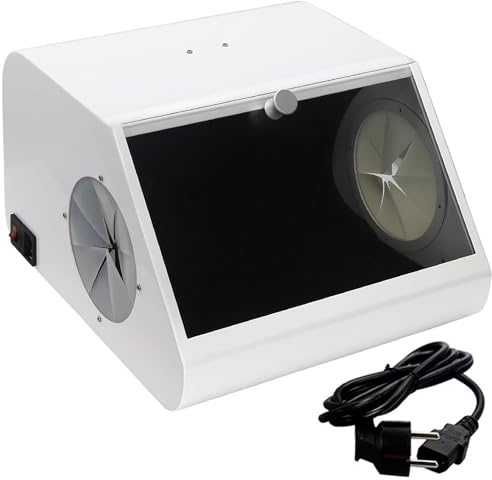 Boîte à poussière de laboratoire dentaire avec collecteur de poussière LED pour sablage - Extracteur de poussière équipé d'un dispositif de filtration, système d'aspiration de la poussière de