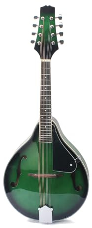 HUIOP Mandolin 8-strängad lind stil A-stil, ingenjörskropp, trägreppbräda, justerbart stränginstrument för nybörjare med förvaringsväska