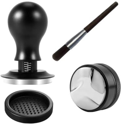 Goespecil Espresso tampere, 58 mm kalibrerade kaffe-tamperer, espresso tamper med platt bas i rostfritt stål, kaffebryggare passar 58 mm filterhållare, kalibrerad kaffebryggare för espressomaskin