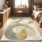 ABAKUHAUS Modern Boho Dekorativer Teppich, Abstrakte Geometrie Wirbel, Hochwertiger Flächenteppich für Schlafzimmer und Wohnzimmer, 76x152 cm, Tan Beige Grau