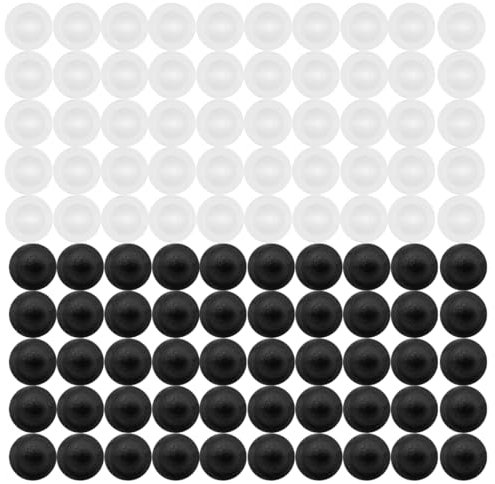 100 Piezas Tapa Tornillo Plástico Cabeza Cruzada, Redonda Forma Plástico Phillips Tornillo Tapa, para Muebles, Armarios (Negro + Blanco)