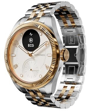 Withings Scanwatch Nova Brilliant Hybrid-Smartwatch für Männer und Frauen, SPO2, Temperaturüberwachung, Schlaf, Atemgesundheit, Zyklusüberwachung, Akkulaufzeit