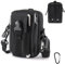 Taktische Molle-Tasche Handytasche Gürteltasche 12x6x17.5cm Schwarz - Militär Outdoor EDC Werkzeugzubehör, Kompakte Gürtelpacktasche für 4-7 Smartphones, Jagdausrüstung