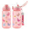 MHwan Trinkflasche Kinder, 600ml Robuste und Bruchsichere, Trinkflasche Auslaufsicher mit Strohhalm, BPA-Frei, Tragbare und Schöne Kinder Wasserflasche Geeignet für Schule Reisen