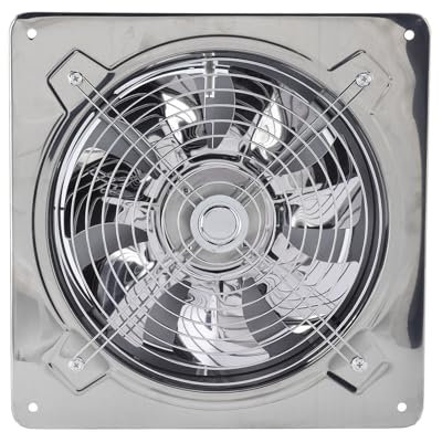 Ventilador Extracción Acero Inoxidable 120W 355x355 mm 1780 m3/h para Baño Cocina Garaje Almacén, para Ventilación Eficiente Silenciosa Mantenimiento Fácil, para Hogar Industria Oficina