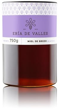 Ería de Valles – Miel de bruyère des Asturies 100% naturel – Arôme intense, saveur douce avec une touche amère – Miel brut artisanal – Propriétés naturelles (750 g)