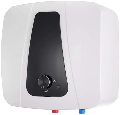 SIGO – Genomströmningsvärmare 230 V, Elektronisk Kompakt Boiler, Kontor, Verkstad, Fritidshus, Butik, Serviceutrymmen – Underanslutning, 6 l, 2000 W – FLORYDA vit
