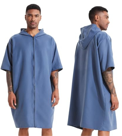 Pahajim Badrock Poncho Vuxen Mikrofiber Strandhandduk med Huva Snabbtorkande Och Lätt För Surfing, Hav, Simning